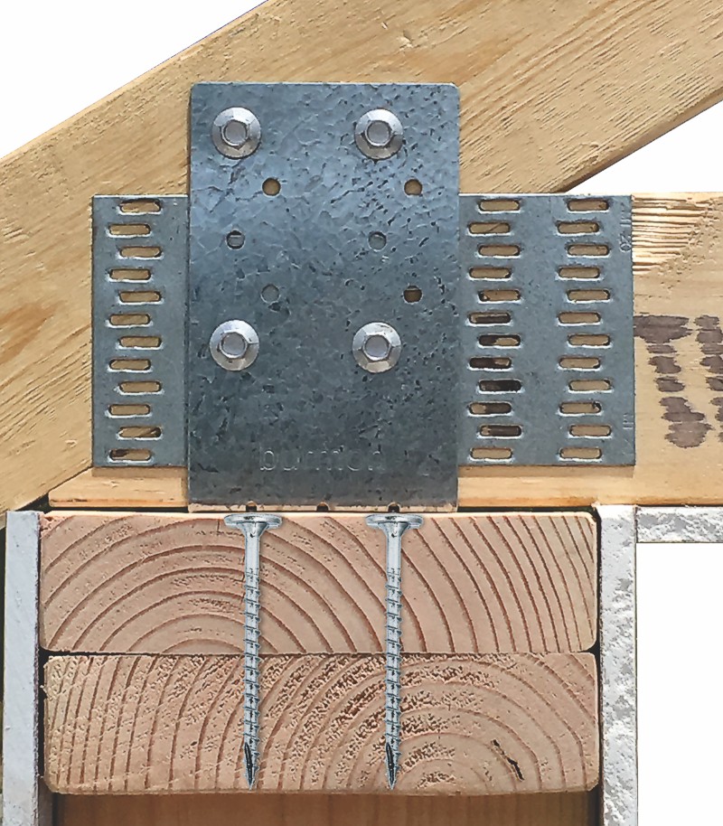 Hurricane Anchor for Wood Frame Double Top Connection to Truss/Rafter